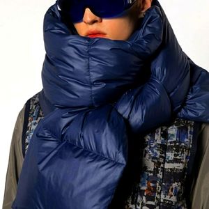 Long cold weather puffy scarf.